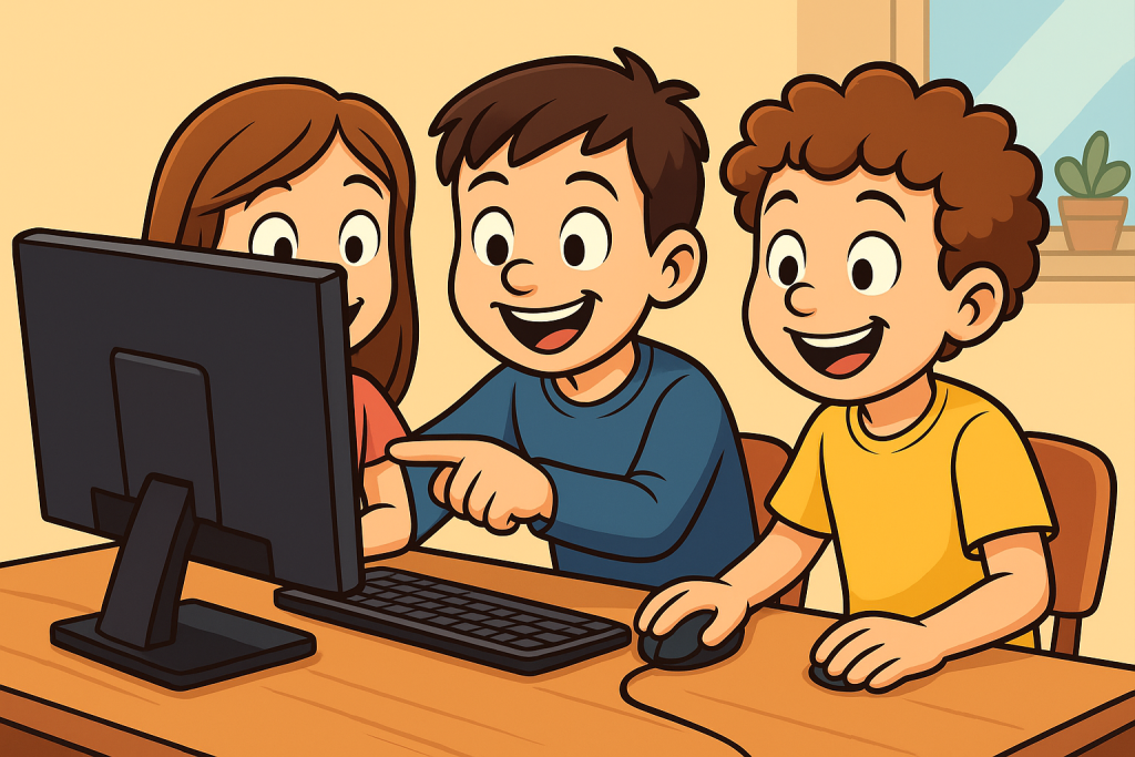 Друзья за компьютером